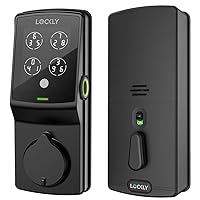 Secure Plus Deadbolt | Bluetooth Digital Door Lock, Fingerprint Scanner, Touchscreen Keypad, App Control, Auto Lock, Keyless Entry Door Lock (PGD728FMB, Matte Black)