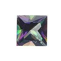 Natural Square Princess Cut AAA Mystic Green Topaz Loose Gemstone Available from 4mm - 10mm