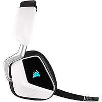 Corsair Void Elite RGB Wireless Gaming Headset (7.1 Surround Sound, Low Latency 2.4 GHz Wireless, 40ft Wireless Range, Customisable RGB Lighting, Durable Aluminium with PC, PS4 Compatibility) - White