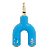 BAILAI U-Shaped Adapter Dual 3.5mm Headphone Plug Audio Cable Splitter Microphone 2 in 1 Rotary Connector for Smart Phone MP3 MP4 Player (Color : C)