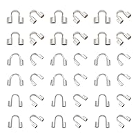UNICRAFTALE 150Pcs 0.8/1/1.6mm Hole 3 Size 304 Stainless Steel U Shape Guards Cable Protectors Wire Guard Thread Protector Loop Guardian for Necklaces Bracelets Jewelry Craft Making