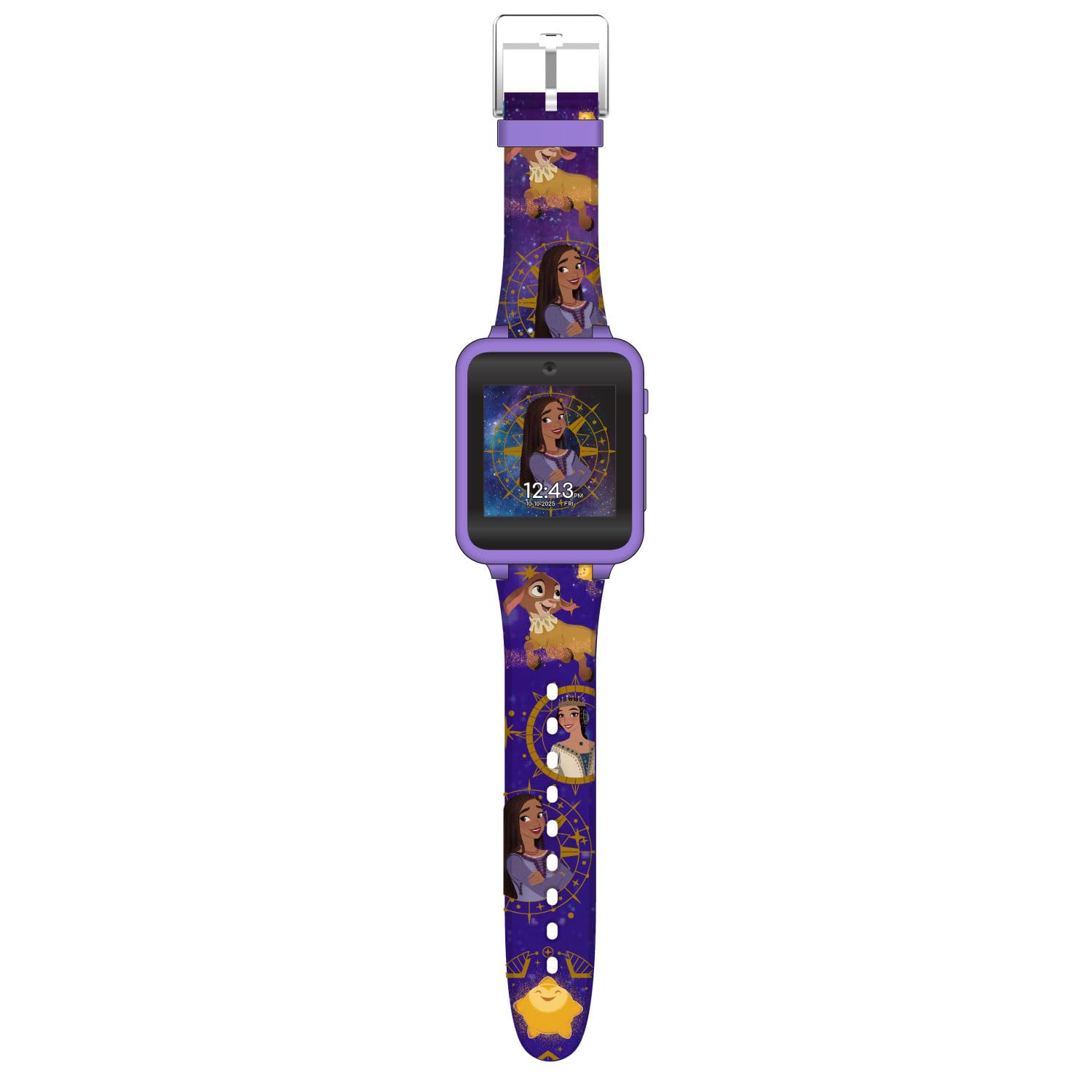 Accutime Disney Wish Purple Asha and Dahlia Educational Learning Touchscreen Smart Watch Toy for Girls, Boys, Toddlers - Selfie Cam, Learning Games, Calculator & More (Model: WSH4015AZ), 40mm