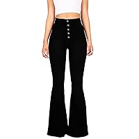 High Waisted Bell Bottom Jeans for Women Black Flare Jeans Retro Bootcut Jeans Stretch Wide Leg Denim Pants