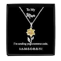 I'm Sorry Man Necklace Funny Apologize Gift Sending You A Remorse Code Witty Pun Pendant Gag Sterling Silver Chain With Box