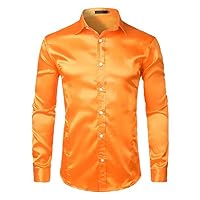 Men Autumn Long Sleeve Dress Solid Color Slim Fit Shirts