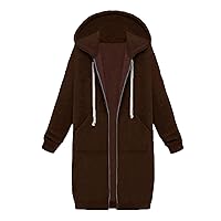 Long Hoodies for Womens Casual Zip up Hooded Sweatshirts Plain Tunic Jackets Fashion Plus Size Hoodie with Pockets