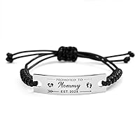 Promoted to Mommy Est 2024, Mom to Be Gifts Bracelet，Soon to be Mom Jewelry, Pregnancy Announcement Gift for New Mother, First Time Expecting Mom Present