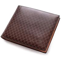 Wallet for Men Mens Grid Pattern Short Wallets Credit Card Holder Leather Wallets for Men with Coin Pocket In Large Capacity (Color : Light coffee, Size : Free size)