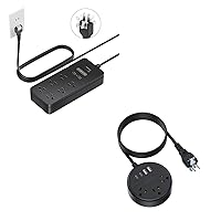 NTONPOWER 2 Prong Power Strip, 1875W/15A 2 Prong to 3 Prong Outlet Adapter, 3 Outlets & 2 USB A & 2 USB C & 2 Prong Surge Protector Power Strip with 10ft Extension Cord, NTONPOWER 2 Prong to 3 Prong