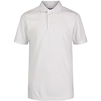 Boys' School Uniform Adaptive Short Sleeve Polo Shirt, Velcro Closure & Faux Buttons, Comfortable Pique Fabric