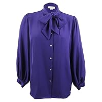 Calvin Klein Women's Petite Size Sailor-Tie Blouse (PS, Purple)