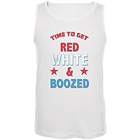 Old Glory 4th of July Red White and Boozed White Adult Tank Top - Small