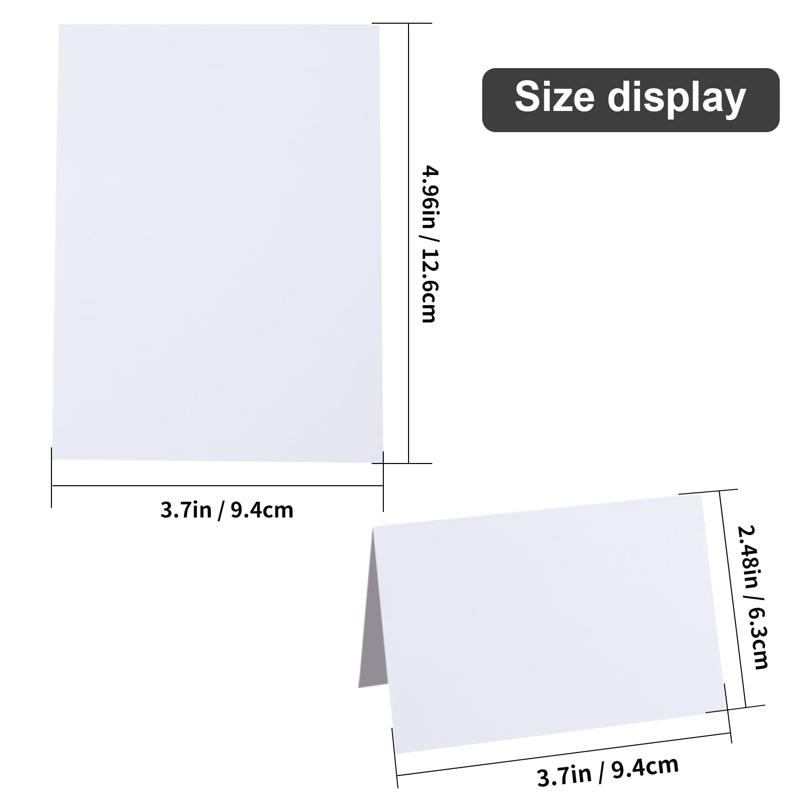 Place Cards for Table Setting - 50 Pack White Blank Tent Place Cards for Weddings,Table Seating Cards,Name Tents Placecards 3.7