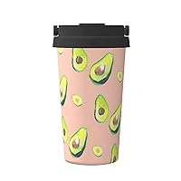 Many Avocado Images Print Thermal Coffee Mug,Travel Insulated Lid Stainless Steel Tumbler Cup For Home Office Outdoor
