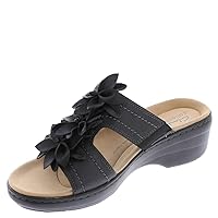 Clarks Women's Merliah Raelyn Slide Sandal, Black Leather, 7.5 Wide