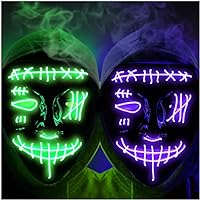 Halloween Scary Mask LED Mask LED Purge Mask LED Light Up Mask for Halloween Costume