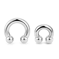 SCERRING PA Ring Internally Threaded Circular Barbells Horseshoe Monster Screwball Rings 316L Surgical Steel Pierced Body Jewelry 2G 4G 6G 8G