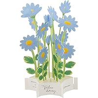 Greeting Life Blooming Card Blue Daisy KE-40
