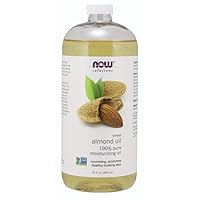NOW Solutions, Sweet Almond Oil, 100% Pure Moisturizing Oil, Promotes Healthy-Looking Skin, Unscented Oil, 32-Ounce