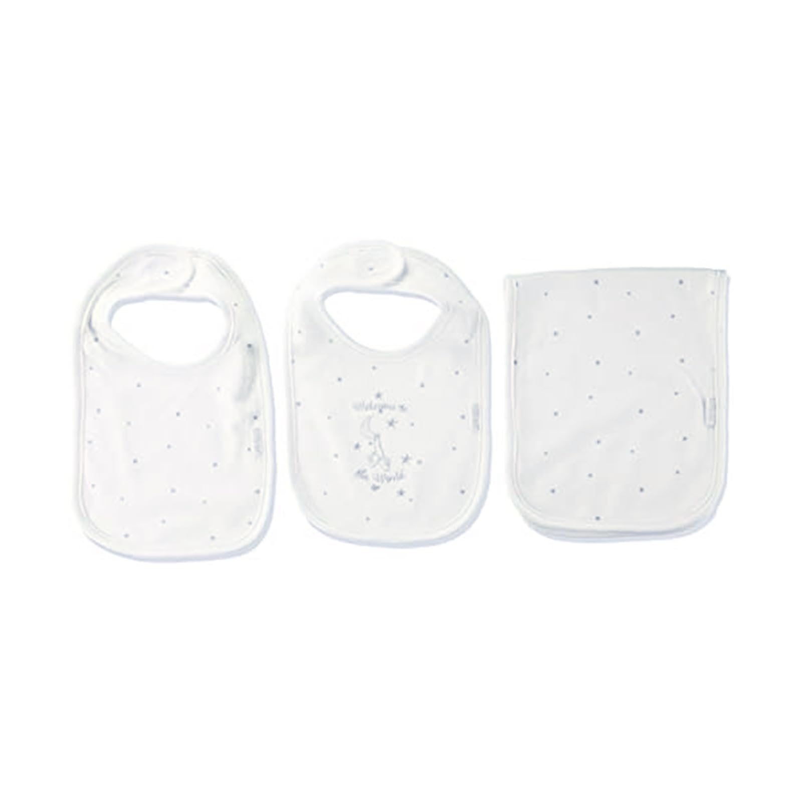 Little Me Unisex 3-Piece Bib & Burp Cloth Set