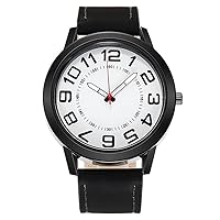 Men Luminous Wrist Watch, Fashion Business Leather Band Quartz Watch, Easy Readed Sport Watch for Father, Boyfriend and Boys