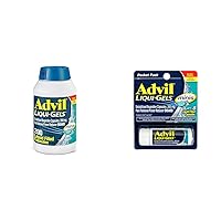 Advil Liqui-Gels minis Pain Reliever and Fever Reducer, Pain Medicine for Adults with Ibuprofen 200mg for Pain Relief - 200 Liquid Filled Capsules & Liqui-Gels minis Pain Reliever and Fever Reducer