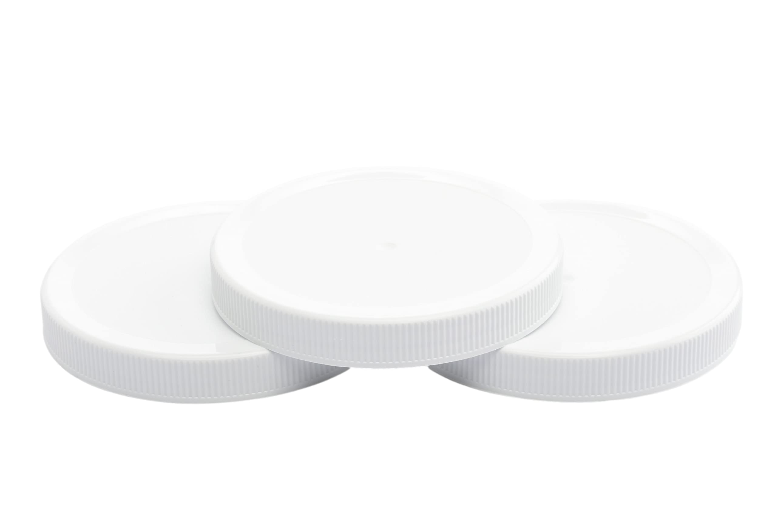 CLEARVIEW CONTAINERS | 110/400 Plastic Replacement Lids | Gallon Jar w/ Leak Proof Liner | For Large Glass or Plastic Wide Mouth Jar | Made in the U.S.A.| Food-Grade Storage Caps for Canning Jars (3)