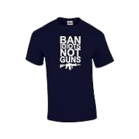 Second Amendment T-Shirt Ban Idiots Not s 2nd Rifle Weapon Concealed Carry Funny Humorous We The People-Navy-6Xl
