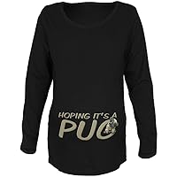 We're Hoping It's a Pug Funny Cute Puppy Maternity Soft Long Sleeve T Shirt