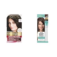 Excellence Creme Permanent Hair Color, 4 Dark Brown, Gray Coverage Hair Dye & Magic Root Rescue 10 Minute Root Hair Coloring Kit, Permanent Color