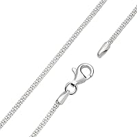 Vinani Round Braided Chain for Pendant with Stones Italy Set 1.6 mm 925 Sterling Silver Necklace ZR1600