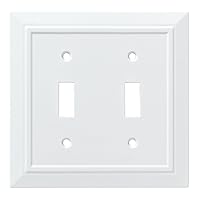 Franklin Brass W35244-PW-C Classic Architecture Wall Plate, Pure White Double Switch Cover Switch Cover, 1-Pack.