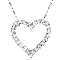 14K White Gold Plated 925 Sterling Silver Round Cut D/VVS1 Diamond Beautiful Heart Pendant For Women's & Girl's