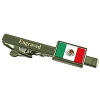 México Flag Engraved Personalised Tie Clip