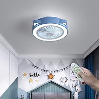 Ceiling Fans with Lamps，Modern Led Dimmable Kids Fan Lamp with Remote Control 3 Gears Adjustable Fan Lights for Indoor Lounge Bedroom Living Room Dining Room
