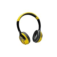 Pokemon Pikachu Kids Bluetooth Headphones, Wireless Headphones with Microphone Includes Aux Cord, Volume Reduced Kids Foldable Headphones for School, Home, or Travel, Yellow