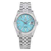 San Martin New 36.5mm SN058G Men Dress Watches Classic Business Luxury Automatic Mechanical Fashion Couple Wristwatches (Sky Blue)