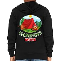 Tent Camping Kids' Full-Zip Hoodie - Cute Illustration Hooded Sweatshirt - Printed Kids' Hoodie