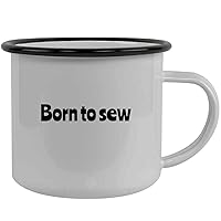Born To Sew - Stainless Steel 12oz Camping Mug, Black