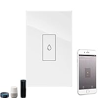 DieseRC Smart WiFi Water Heater Switch, Voice Control Smart Touch Wall Switch with Timer, Remote Control Smart Boiler Touch Switch Compatible with Alexa, Google Home and Home APP (White)