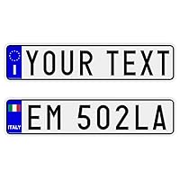 Custom Text Italian License Plate, Novelty Italian Auto Tag, Personalized, NOT Embossed Aluminum European Italy License Plate Made in USA