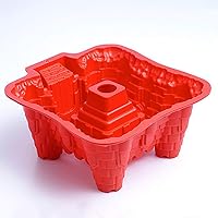 CHUNCIN - Silicone Mould for Chocolate, Jelly and Candy etc Single Castle, Cake Bakeware for Your Birthday Dessert, Cake, Bread, Tart, Pie, Flan and More,Red