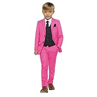 Boys' Notch Lapel Suit Three-Piece Two Buttons Family Gathering Tuxedos
