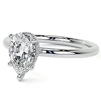 2.00 CT Pear Cut Cluster Vintage Moissanite Ring for Women Wedding Bridal Set,Valentines Day Gift for Her (10k White Gold)