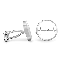 Cardiologist Doctor Cufflinks Heart Rate Monitor Cuff Links