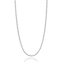 Miabella Italian 925 Sterling Silver 2mm Ball Chain Solid Bead Necklace Made in Italy