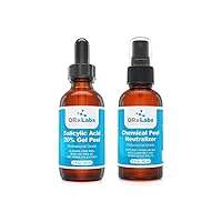 Professional Peel Duo: Salicylic Acid 20% Gel Peel with Tea Tree Oil, Green Tea Extract + Chemical Peel Neutralizer - Alcohol-Free Formula for Acne Treatment, pH Balancing - 1 fl oz + 2 fl oz
