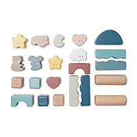 MORI Baby Wooden Little World Building Blocks for Boys and Girls - Motor Skills Non Toxic Toy Set - 22 Pieces / 12+ Months