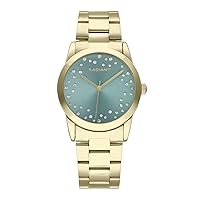 Radiant - Fiji Collection - Analogue and Automatic Watch for Women. Bracelet Watch with Gold dial and Stainless Steel Strap. Size 36 mm. 3ATM., Green, Bracelet