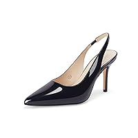 Trish Lucia Womens Slingback Pointed Toe Stiletto Pumps Slip-on High Heels Office Lady Sandals Party Prom Dress Shoes